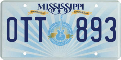 MS license plate OTT893