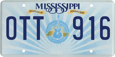 MS license plate OTT916