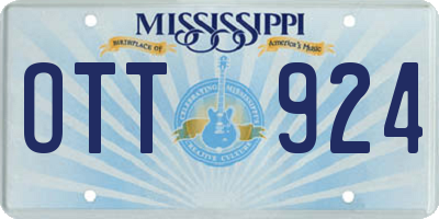 MS license plate OTT924