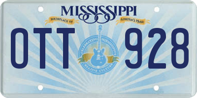 MS license plate OTT928