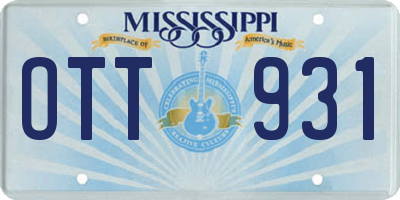 MS license plate OTT931