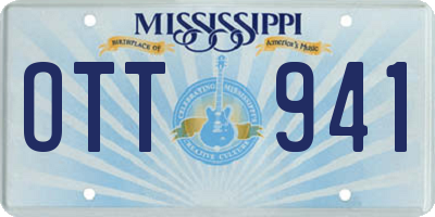 MS license plate OTT941