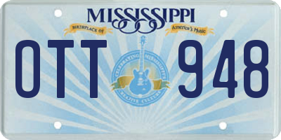 MS license plate OTT948
