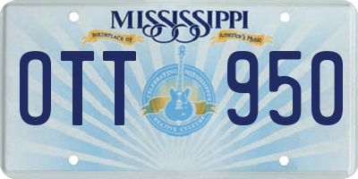 MS license plate OTT950