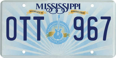 MS license plate OTT967