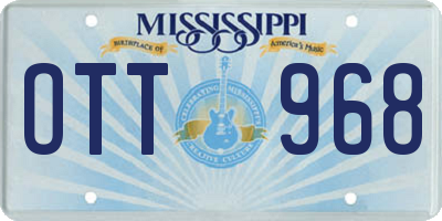 MS license plate OTT968