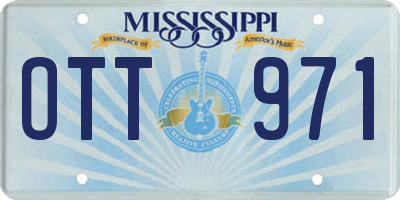 MS license plate OTT971