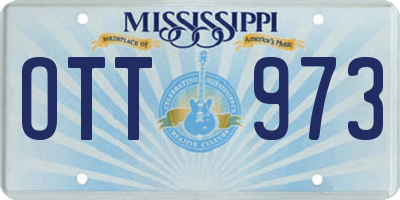 MS license plate OTT973