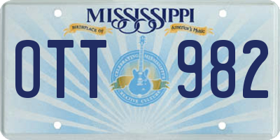MS license plate OTT982