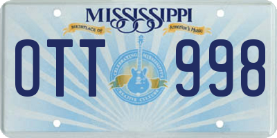 MS license plate OTT998