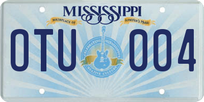 MS license plate OTU004