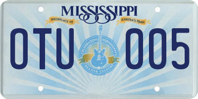 MS license plate OTU005