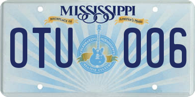 MS license plate OTU006