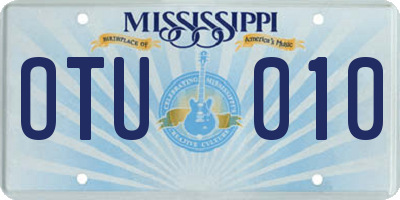 MS license plate OTU010