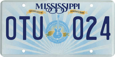 MS license plate OTU024
