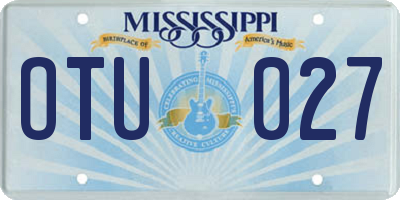MS license plate OTU027