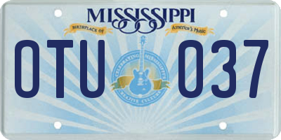 MS license plate OTU037