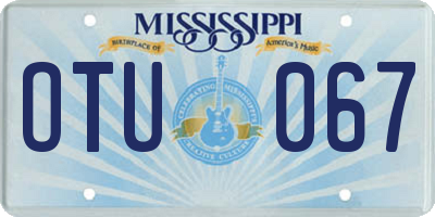 MS license plate OTU067