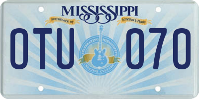 MS license plate OTU070