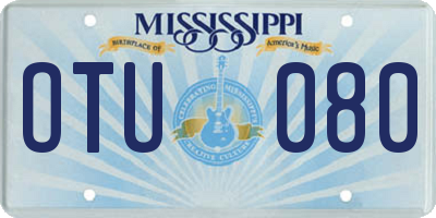 MS license plate OTU080