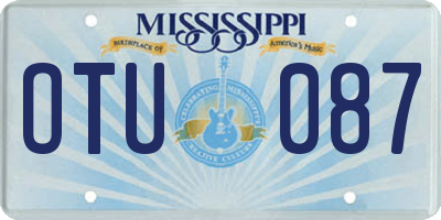 MS license plate OTU087