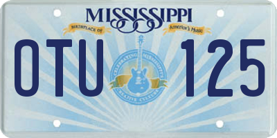 MS license plate OTU125