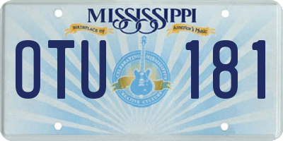 MS license plate OTU181
