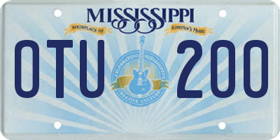 MS license plate OTU200
