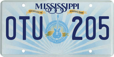 MS license plate OTU205