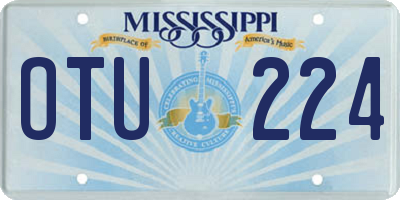 MS license plate OTU224