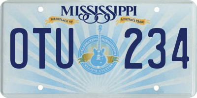 MS license plate OTU234