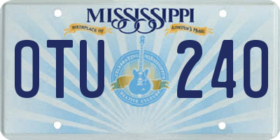 MS license plate OTU240