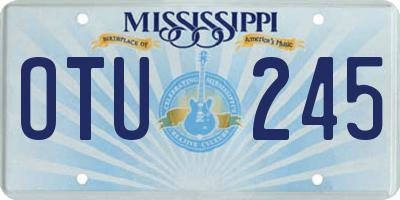 MS license plate OTU245