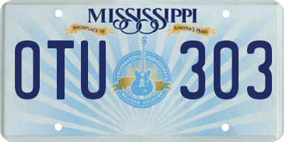 MS license plate OTU303
