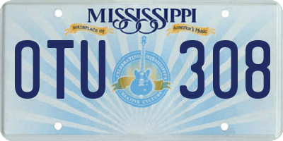 MS license plate OTU308