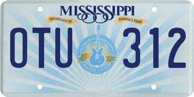 MS license plate OTU312