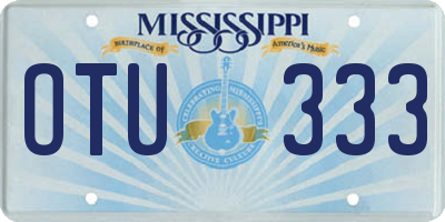 MS license plate OTU333