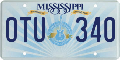 MS license plate OTU340