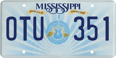 MS license plate OTU351