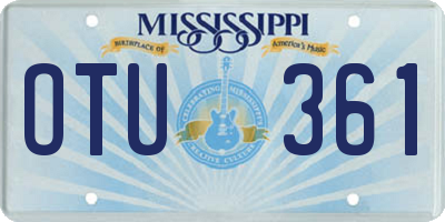 MS license plate OTU361