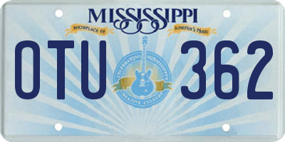 MS license plate OTU362