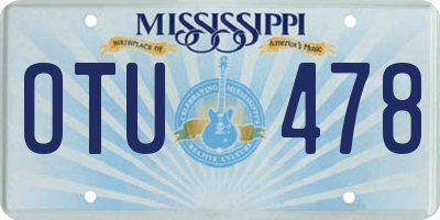 MS license plate OTU478