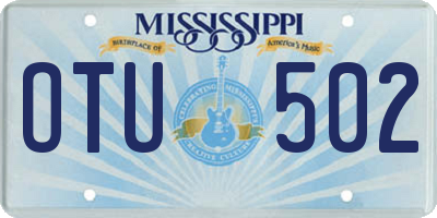 MS license plate OTU502
