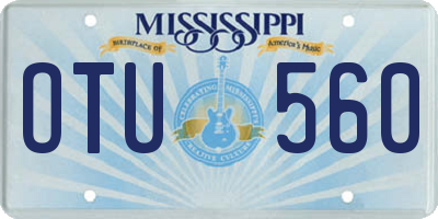 MS license plate OTU560