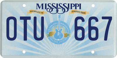MS license plate OTU667