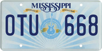 MS license plate OTU668