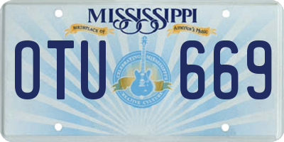 MS license plate OTU669