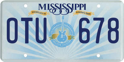MS license plate OTU678