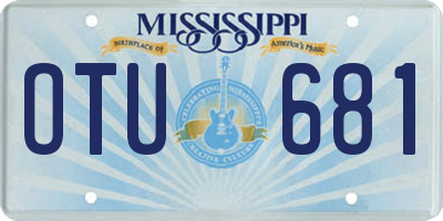 MS license plate OTU681