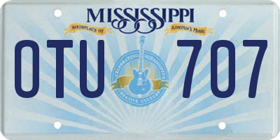 MS license plate OTU707